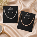 Stylish Necklace Set for Girls & Women | Diamond Finish | Silver & Rose Gold Combo